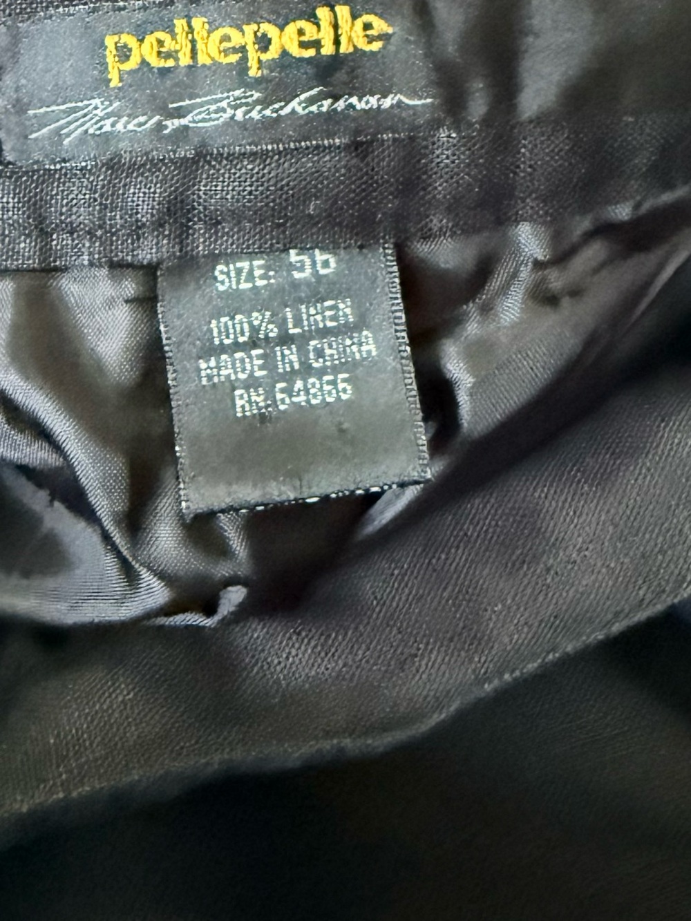 Vintage Pelle Pelle Men's Black Linen Casual Pants Size 56 - Picture 4 of 4